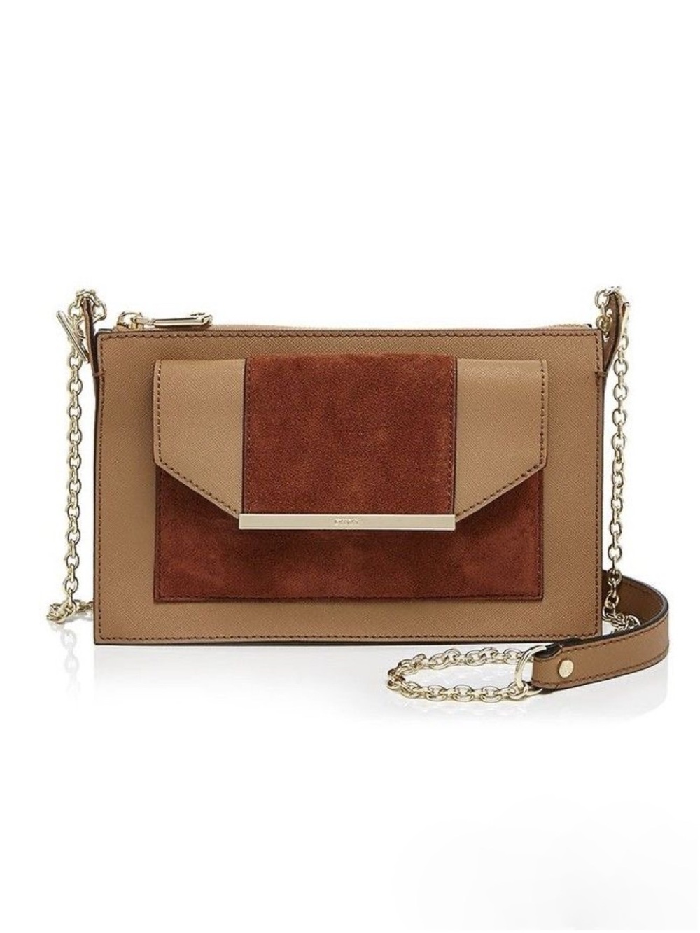 DKNY Donna Karan Bryant Park Suede Panel Top Zip Crossbody Bag